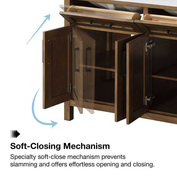 Almond Latte Brushed Double Sink Bathroom Vanity with Matte Black Hardware