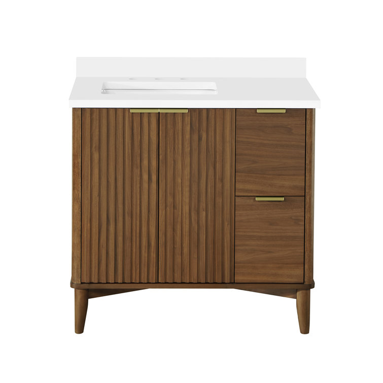 Ronson 36" Rustic Ash Single Sink Scandinavian Bathroom Vanity