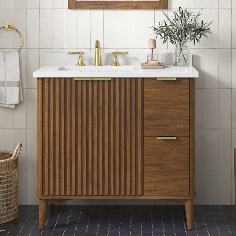 Ronson 36" Rustic Ash Single Sink Scandinavian Bathroom Vanity