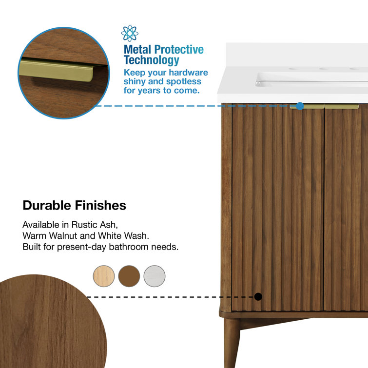 Ronson 36" Rustic Ash Single Sink Scandinavian Bathroom Vanity