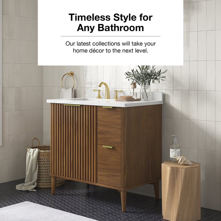 Ronson 36" Rustic Ash Single Sink Scandinavian Bathroom Vanity