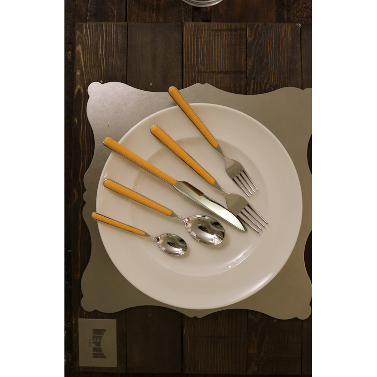 Fantasia Orange 20-Piece Stainless Steel Flatware Set