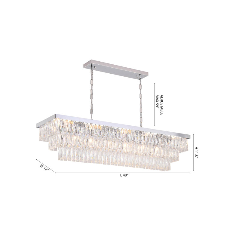 Exquisite Chrome Crystal Candle Chandelier with Adjustable Chain