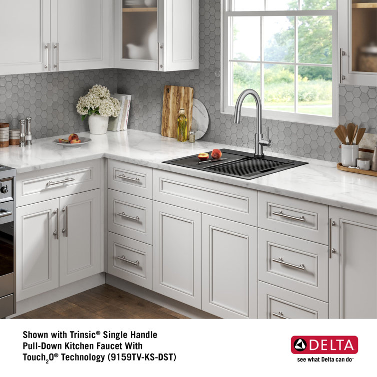 Delta Rivet 25" Black Stainless Steel Single Bowl Workstation Kitchen Sink