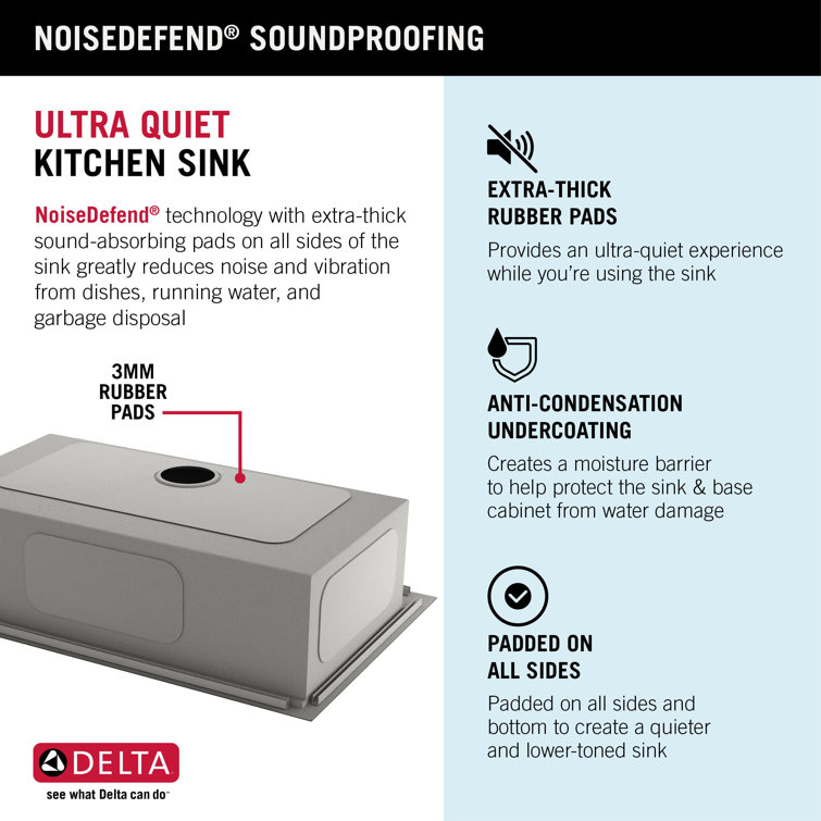 Delta Black Stainless Steel 33" Single Bowl Drop-In Kitchen Sink