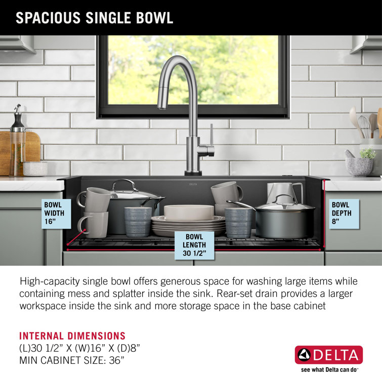 Black Stainless Steel Farmhouse Apron Front Single Bowl Sink