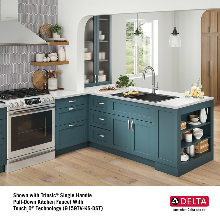 Delta Rivet 30" Black Stainless Steel Drop-In Workstation Kitchen Sink