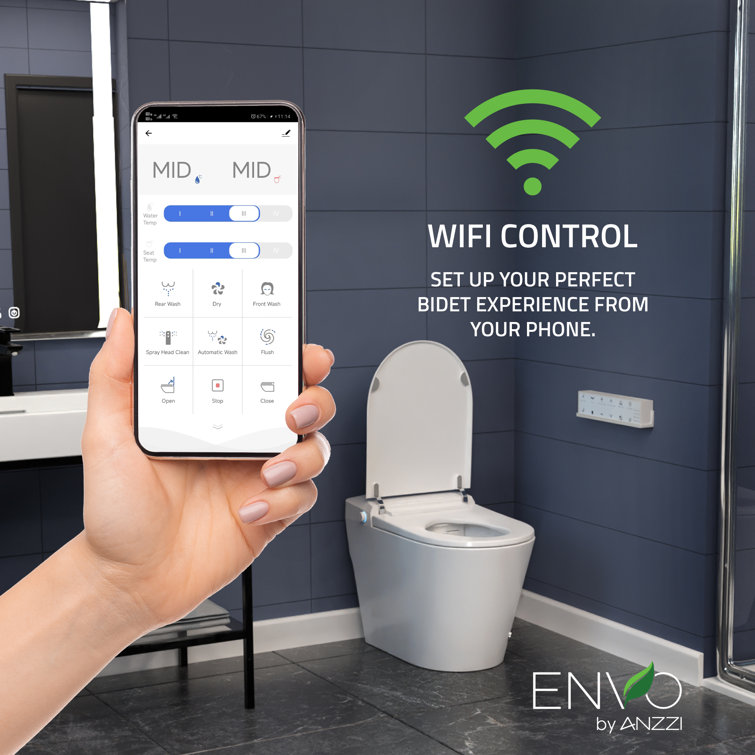 Echo White Elongated Smart Toilet Bidet with Auto Open and Flush