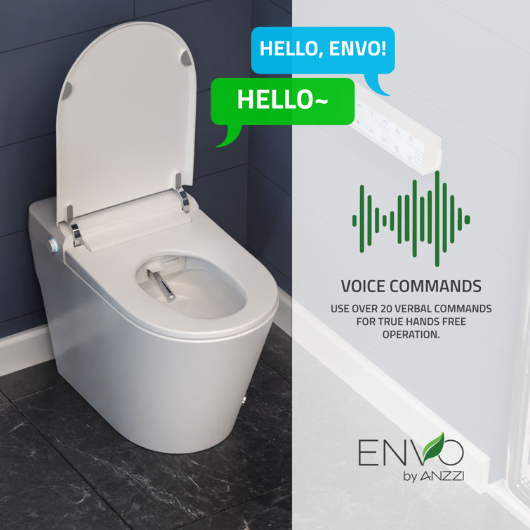 Echo White Elongated Smart Toilet Bidet with Auto Open and Flush