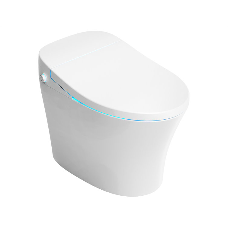White Elongated Free Standing Smart Toilet with Bidet