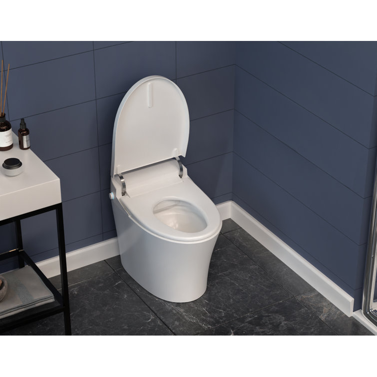 White Elongated Free Standing Smart Toilet with Bidet