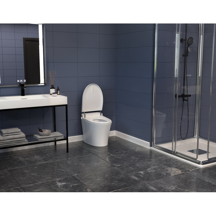 White Elongated Free Standing Smart Toilet with Bidet