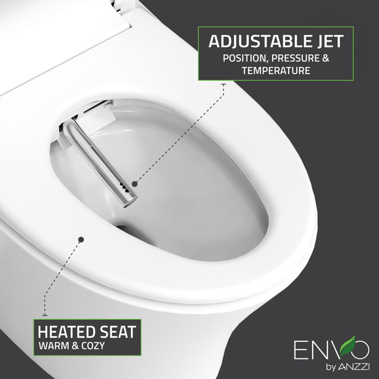 White Elongated Free Standing Smart Toilet with Bidet