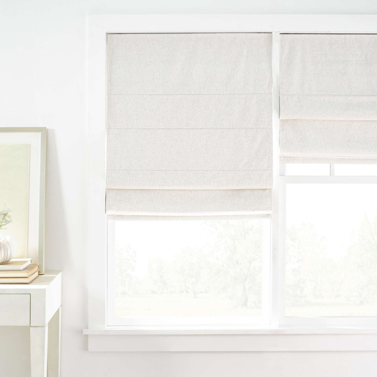 Natural Fabric Cordless Blackout Roman Shade 27"W x 63"L