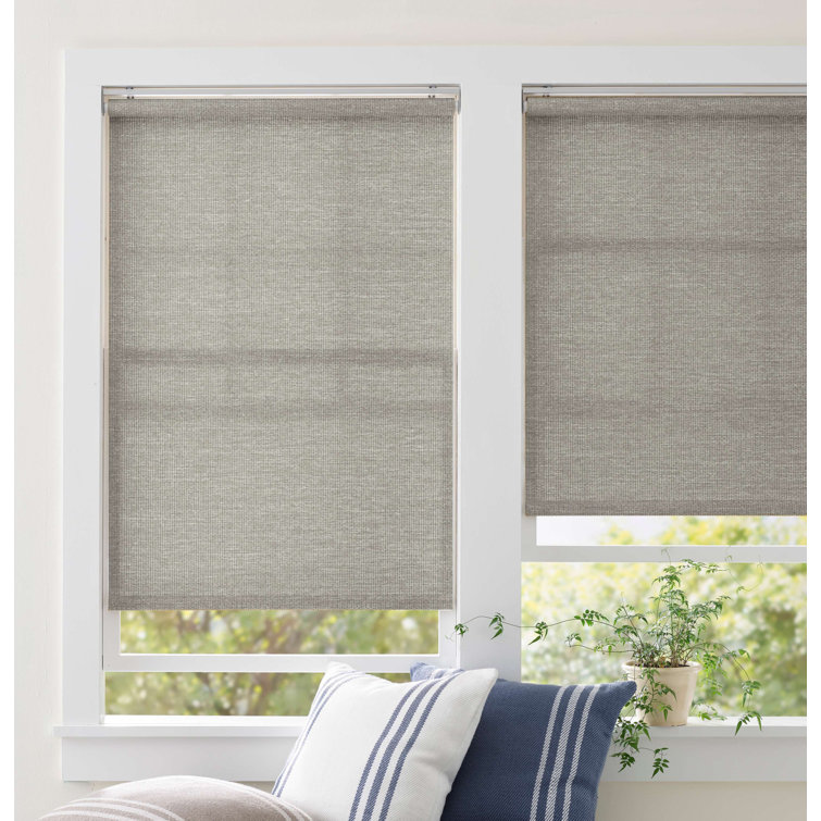 Gray Cordless Roman Woven Paper Indoor Shade 31"W x 72"L