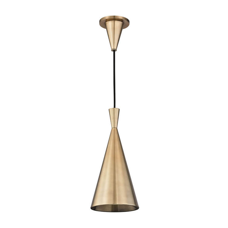 Ovid Aged Brass 1-Light Metal Pendant