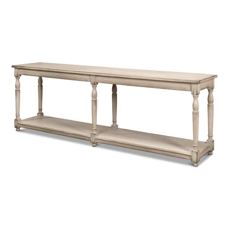 Jensen 95'' Stony Grey Solid Wood Console Table with Storage