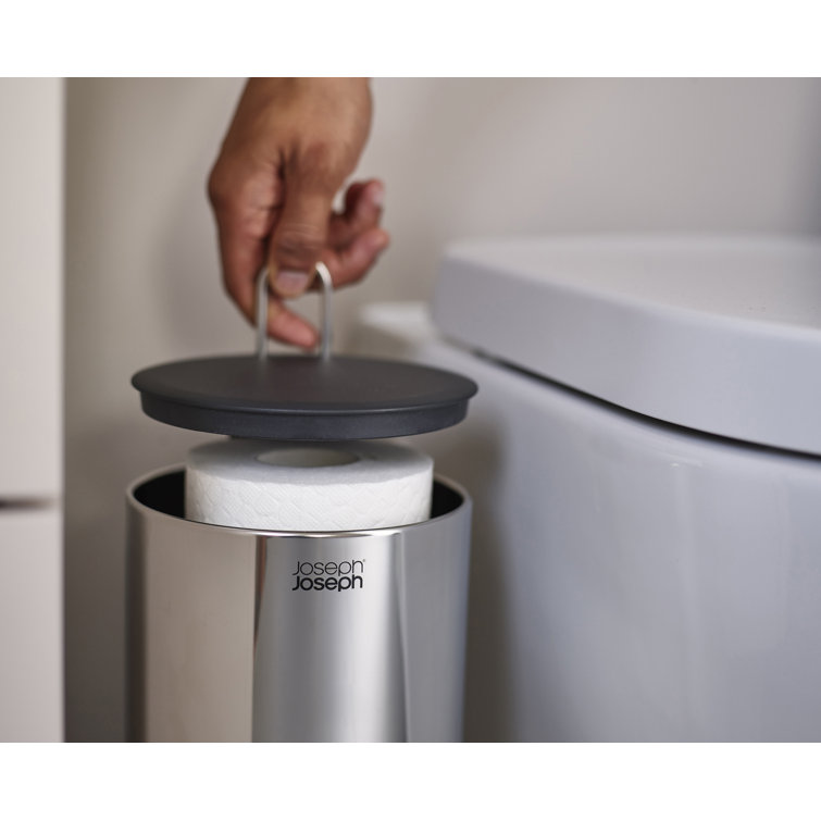 Joseph Joseph Stainless Steel Concealed Toilet Paper Holder with Lid