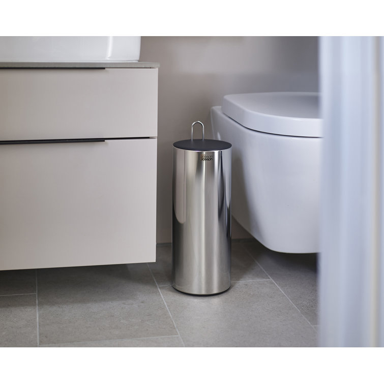 Joseph Joseph Stainless Steel Concealed Toilet Paper Holder with Lid