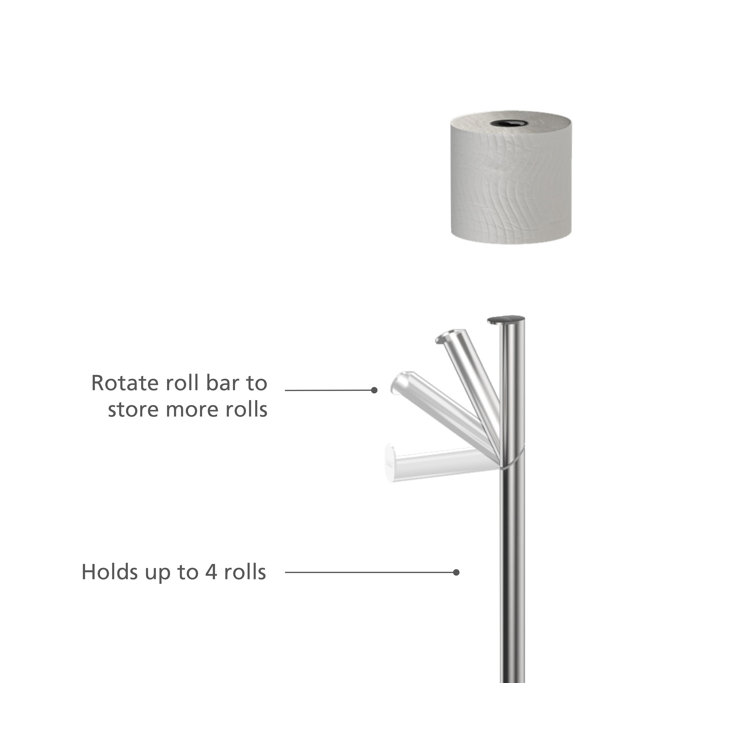 Stainless Steel 2-in-1 Toilet Paper Stand with Storage