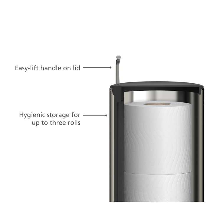 Joseph Joseph Stainless Steel Concealed Toilet Paper Holder with Lid