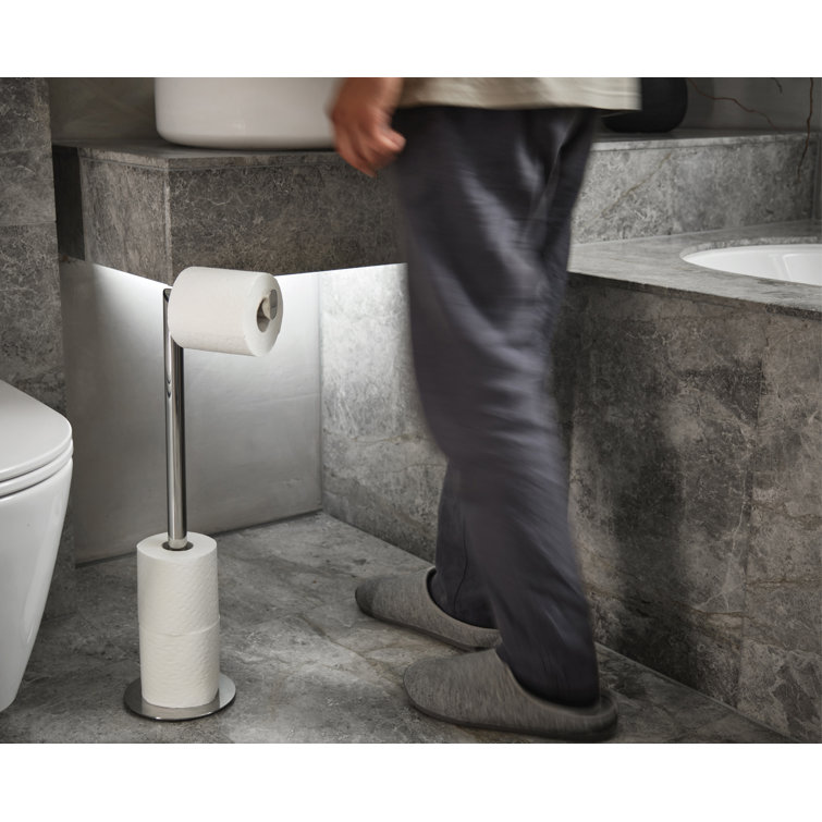 Stainless Steel 2-in-1 Toilet Paper Stand with Storage