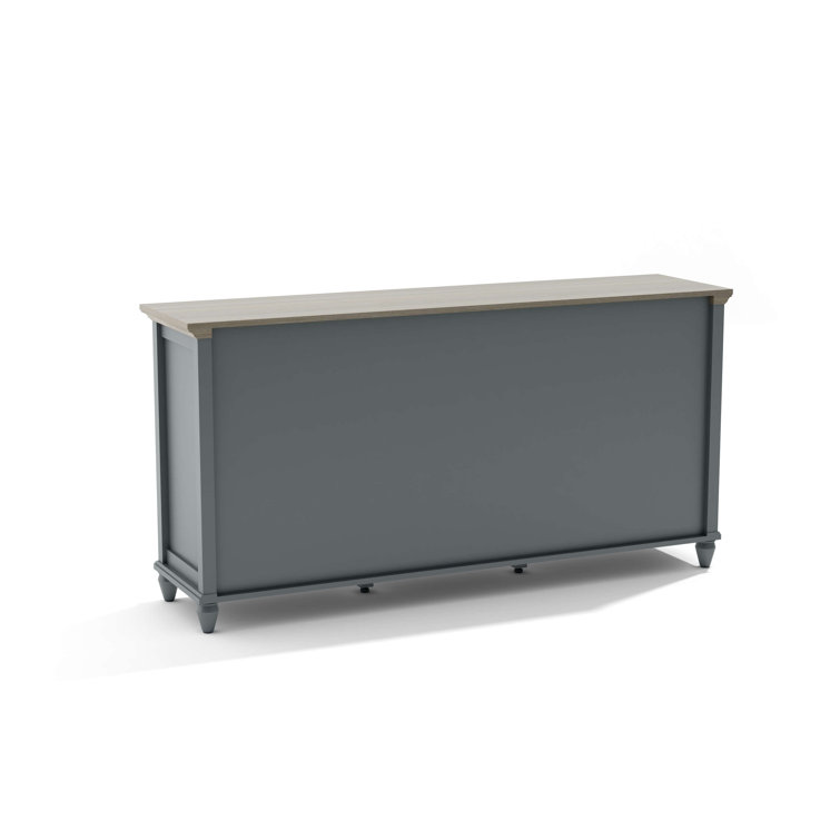 Gray and Brown 63'' Soft-Close Sideboard