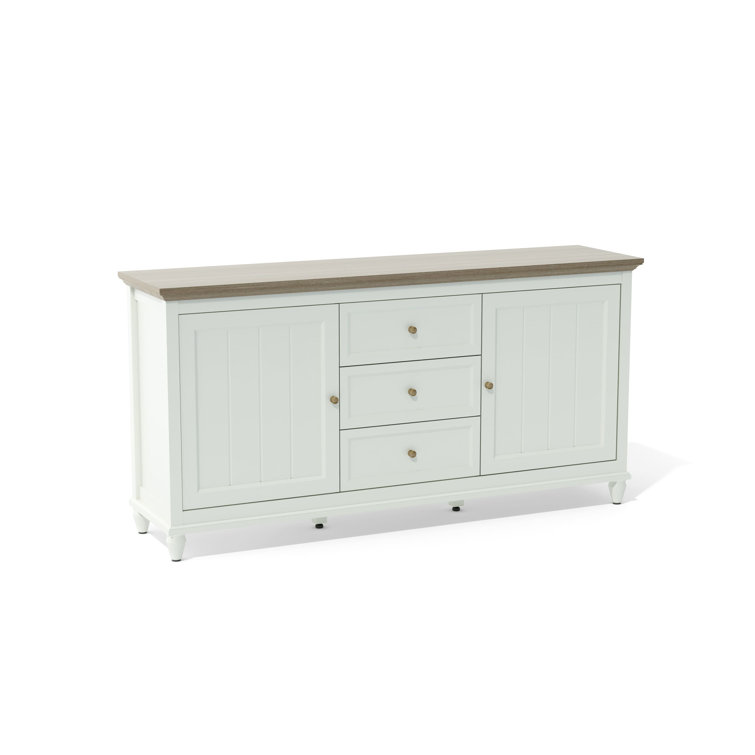 Chenon 63'' White and Light Brown Sideboard