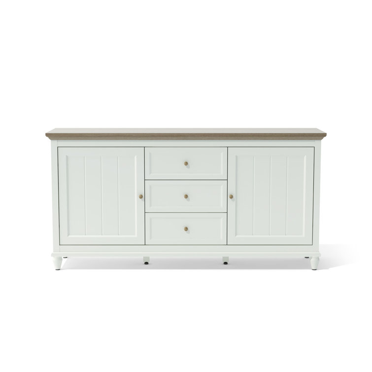 Chenon 63'' White and Light Brown Sideboard