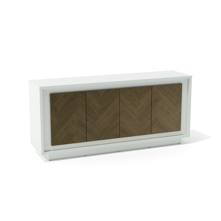 Paraggi 71'' White and Walnut MDF Sideboard