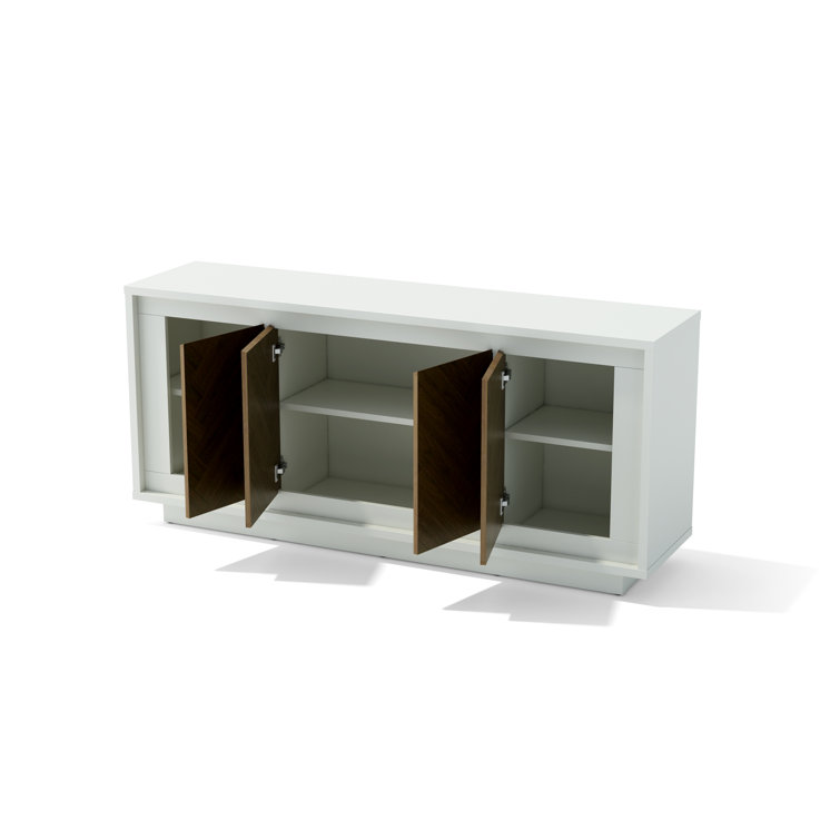 Paraggi 71'' White and Walnut MDF Sideboard