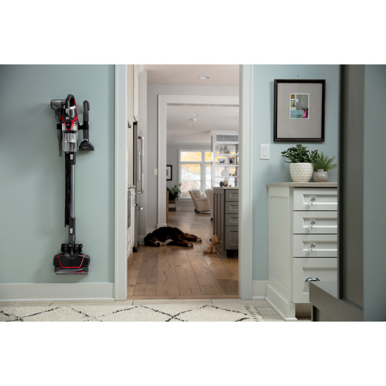 Clean View Slim Corded Stick Vacuum for Pets in Black and Red
