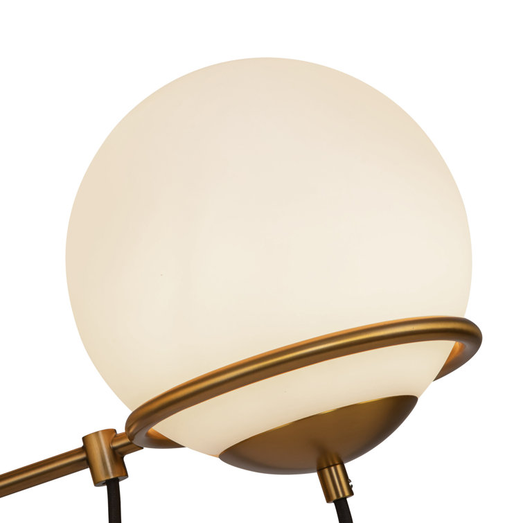 Alba 6-Light Aged Brass and Opal Glass Chandelier