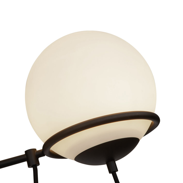 Alba Matte Black and Opal Glass 6-Light Chandelier