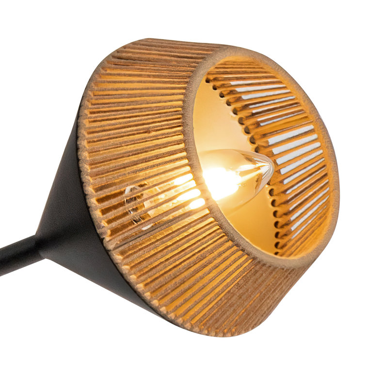 Matte Black and Brown 6-Light Metal Sputnik Chandelier