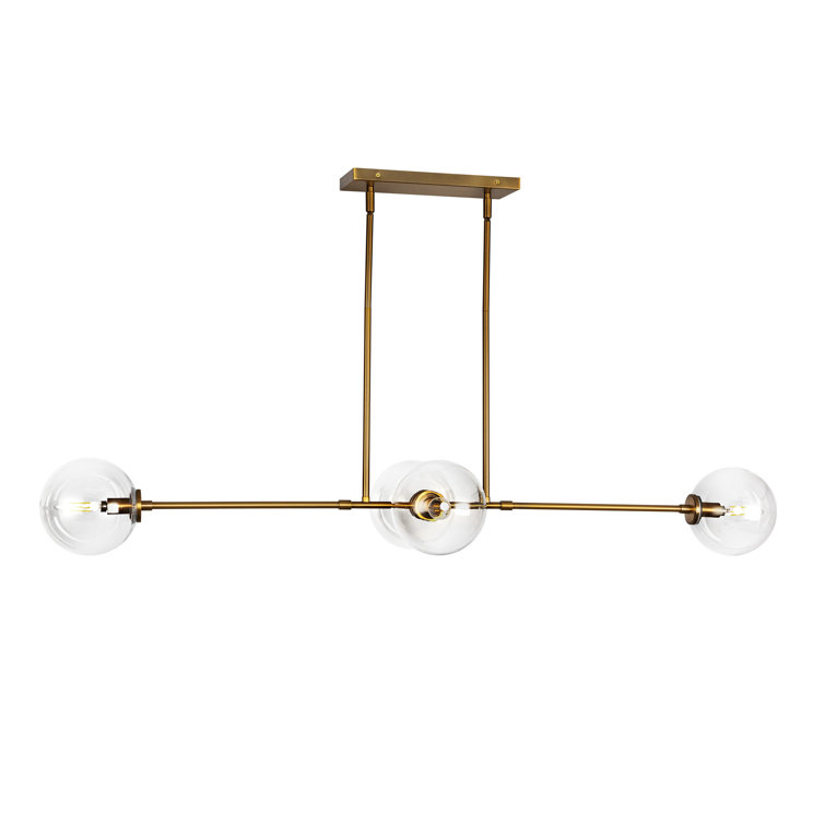 Cassia Aged Brass and Clear Glass 4-Light Pendant