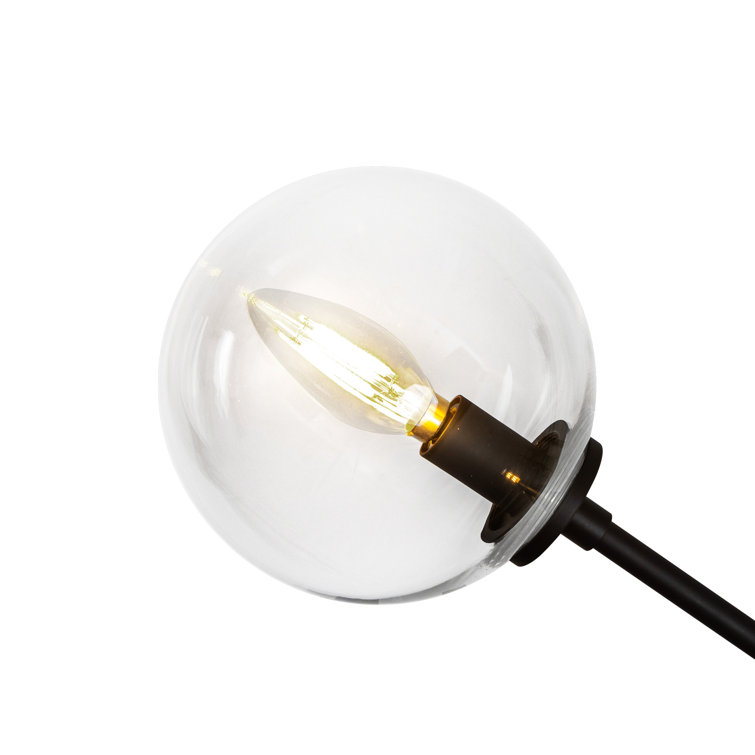 Cassia Matte Black and Clear Glass 4-Light Island Pendant