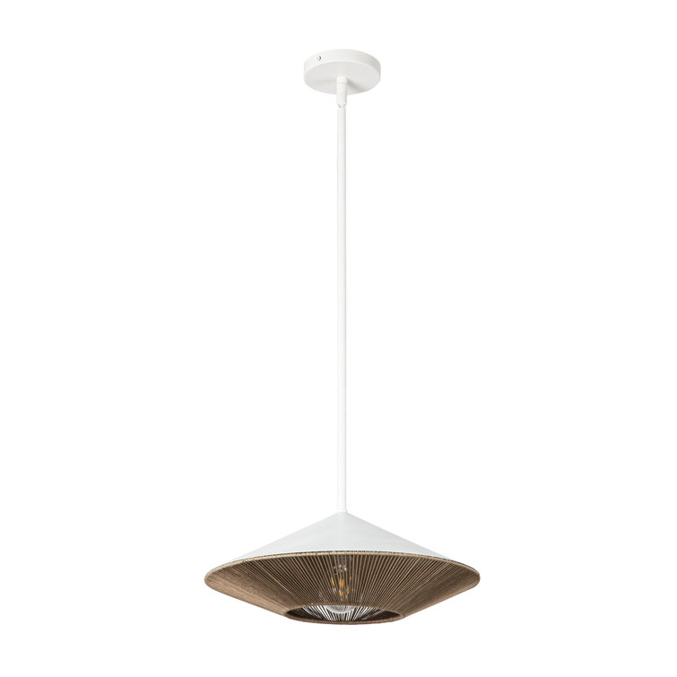 White Adjustable Steel Pendant Light with Black Shade