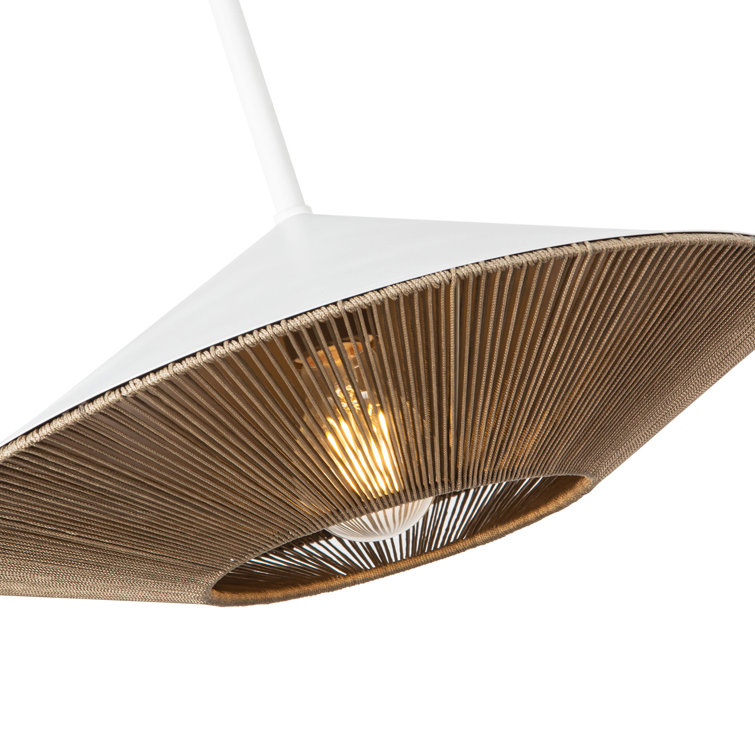 White Adjustable Steel Pendant Light with Black Shade