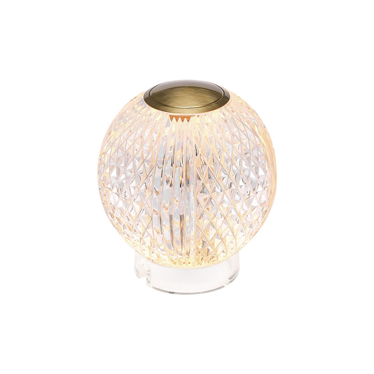 Marni Natural Brass and Clear Globe Table Lamp