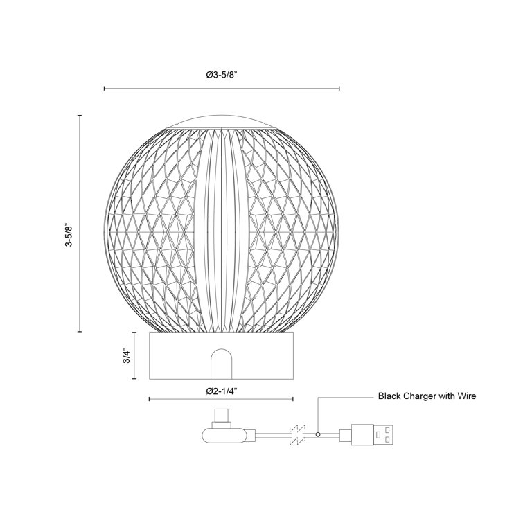 Marni Natural Brass and Clear Globe Table Lamp