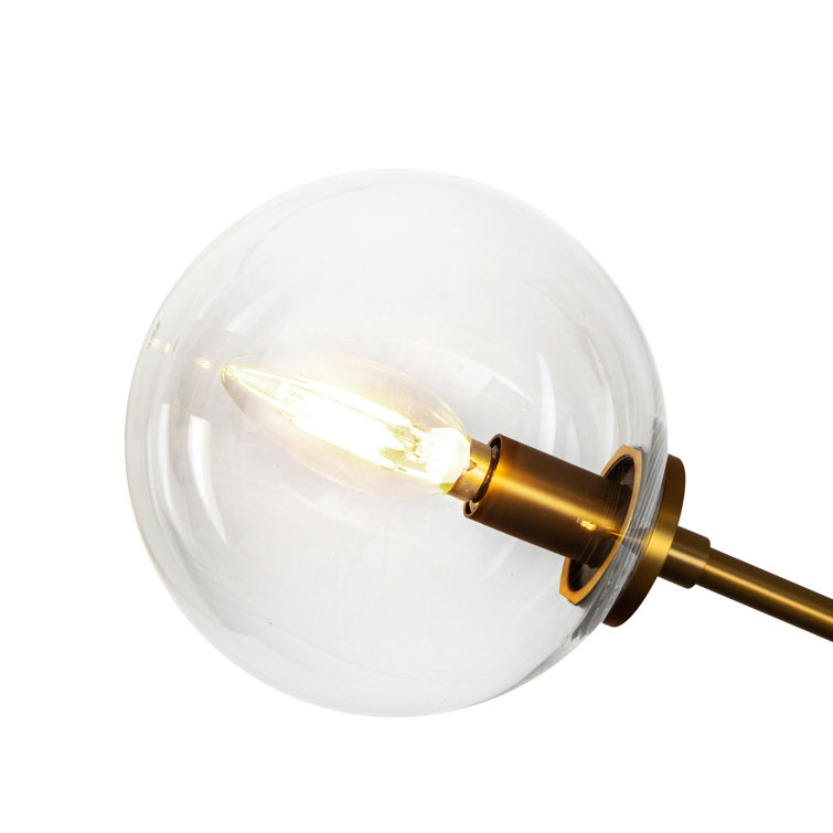 Cassia Aged Brass and Clear Glass 4-Light Pendant