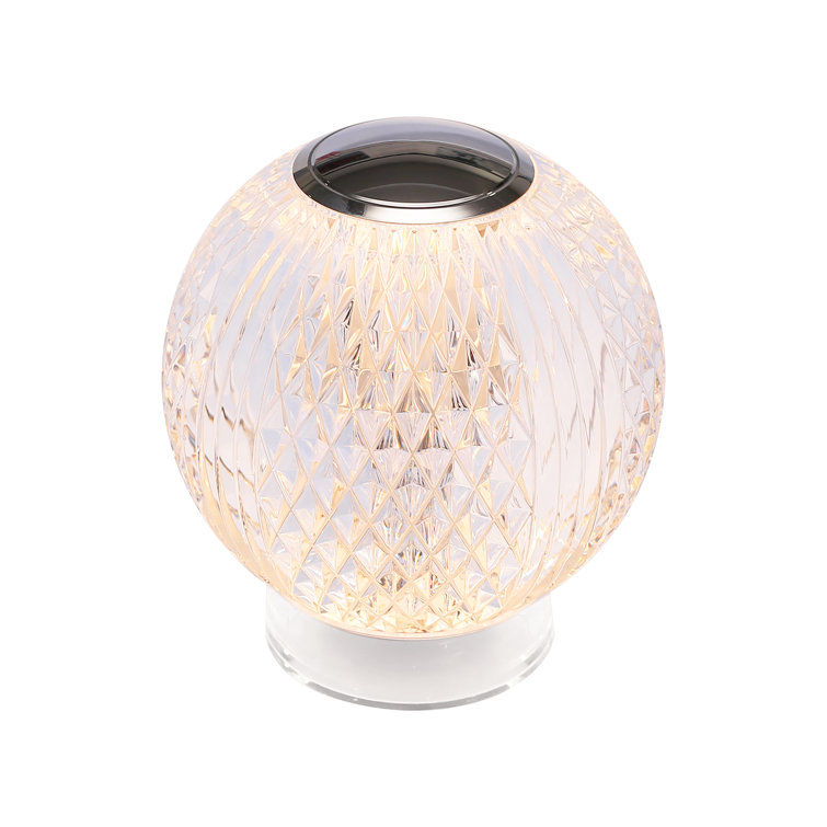 Marni Polished Nickel and Clear Globe Table Lamp
