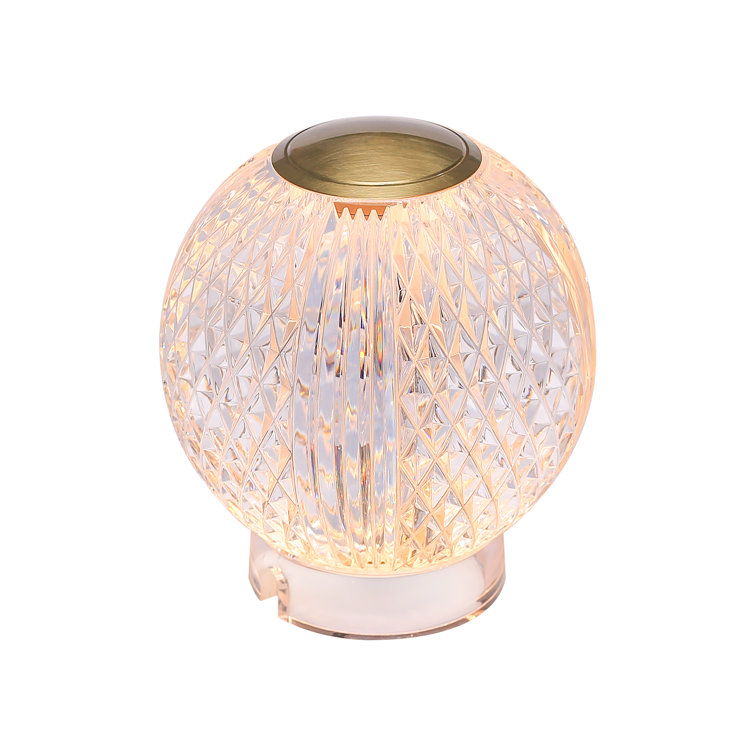Marni Natural Brass and Clear Globe Table Lamp
