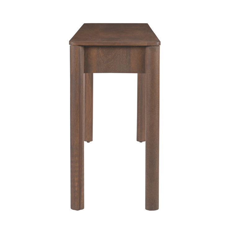 Brown Wood Console Table with Storage Drawers