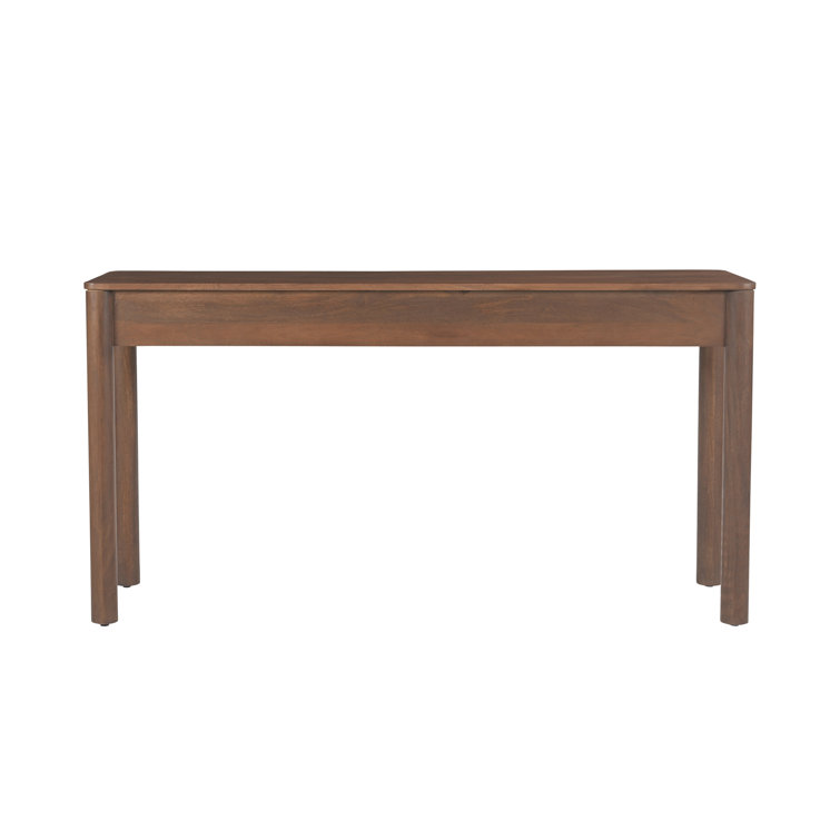 Brown Wood Console Table with Storage Drawers