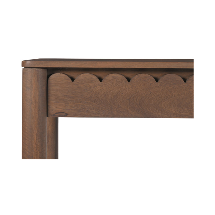 Brown Wood Console Table with Storage Drawers