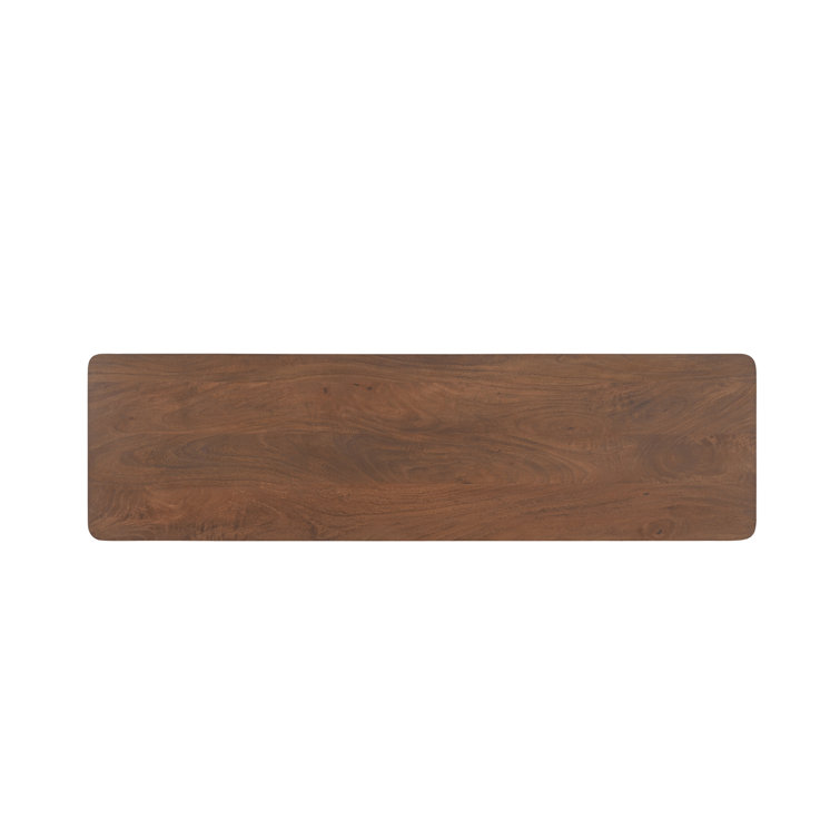 Brown Wood Console Table with Storage Drawers