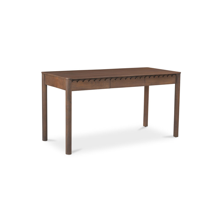 Vintage Brown Wood Desk with Soft Close Drawer