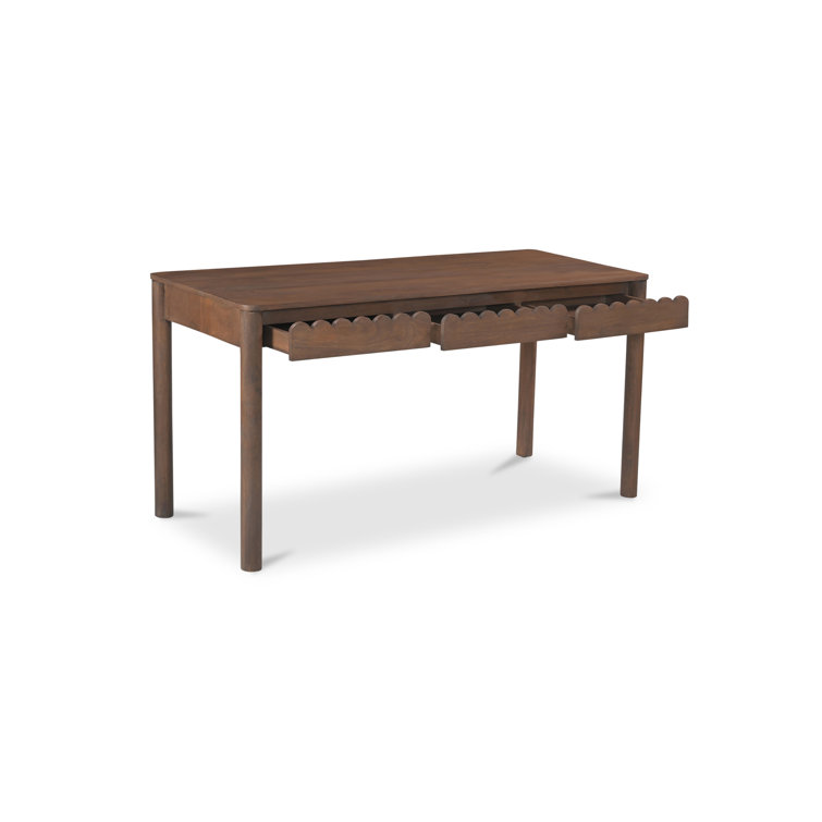 Vintage Brown Wood Desk with Soft Close Drawer